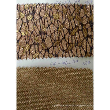 Polyester Golden Glitter Fabric for Decoration